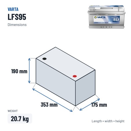 Batterie marine Varta LFS95 12V 95Ah 800A | baterias.com