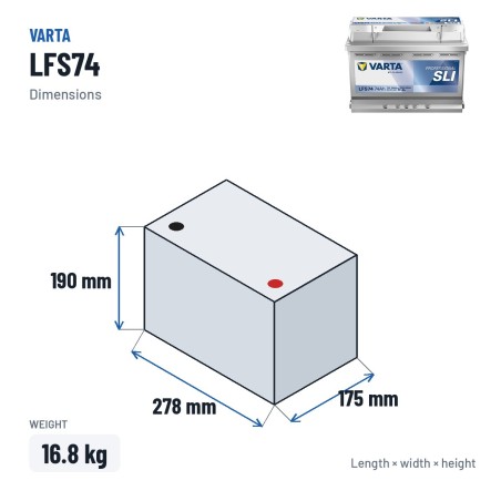Bootsbatterie Varta LFS74 12V 74Ah 680A | baterias.com