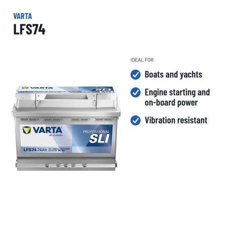 Bootsbatterie Varta LFS74 12V 74Ah 680A | baterias.com