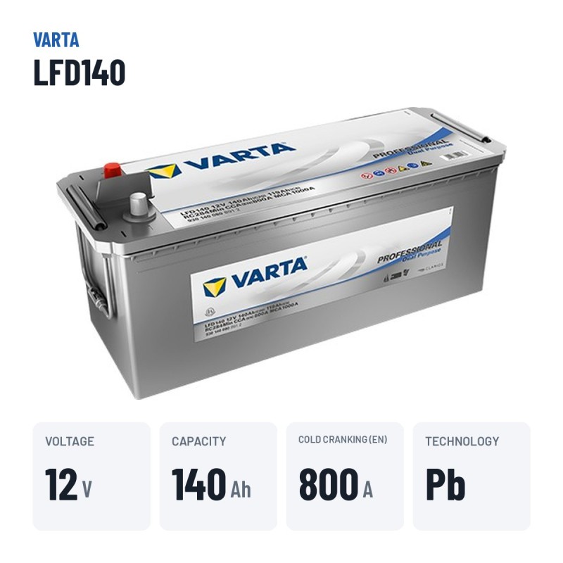Batteria nautica Varta LFD140 12V 119Ah – dati principali