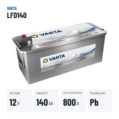 Batterie marine Varta LFD140 12V 119Ah – caractéristiques clés