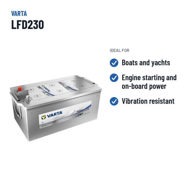 Batteria nautica Varta LFD230 12V 196Ah – usi consigliati