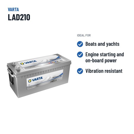 Batteria nautica Varta LAD210 12V 210Ah AGM – usi consigliati