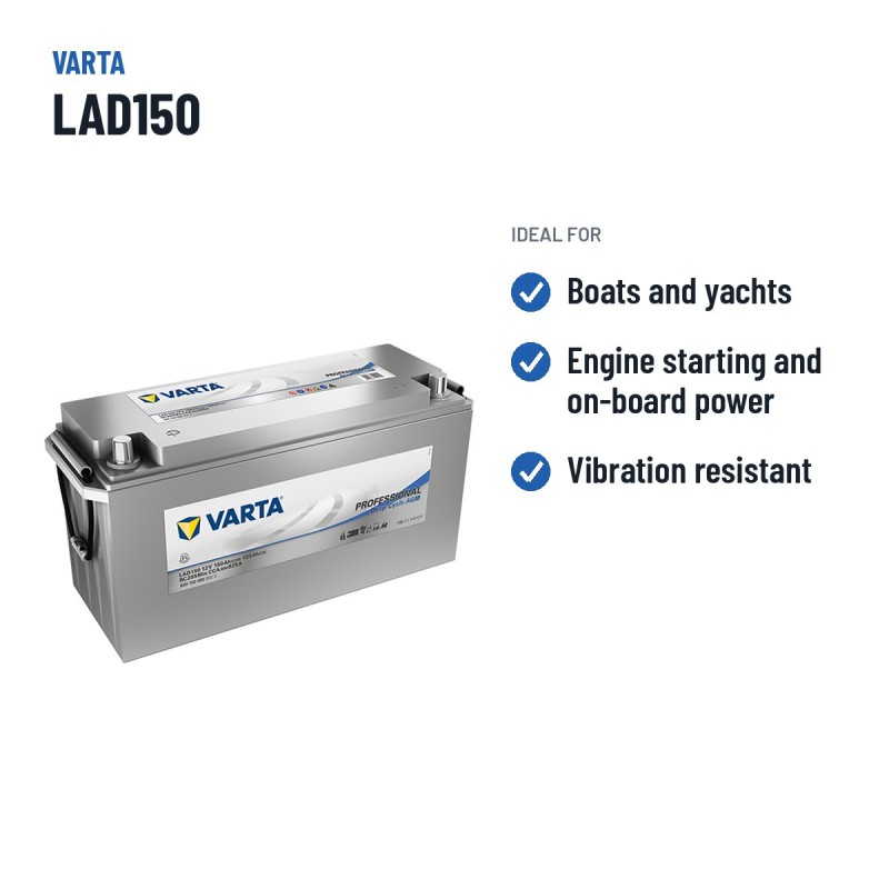 Marine battery Varta LAD150 12V 150Ah AGM – recommended uses
