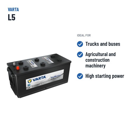 Truck battery Varta L5 12V 155Ah 900A – recommended uses