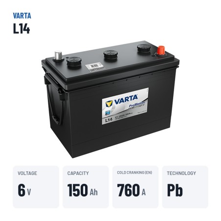 LKW-Batterie Varta L14 6V 150Ah 760A | baterias.com