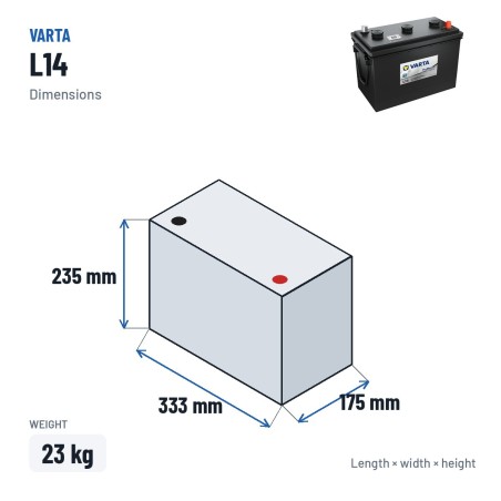 LKW-Batterie Varta L14 6V 150Ah 760A | baterias.com