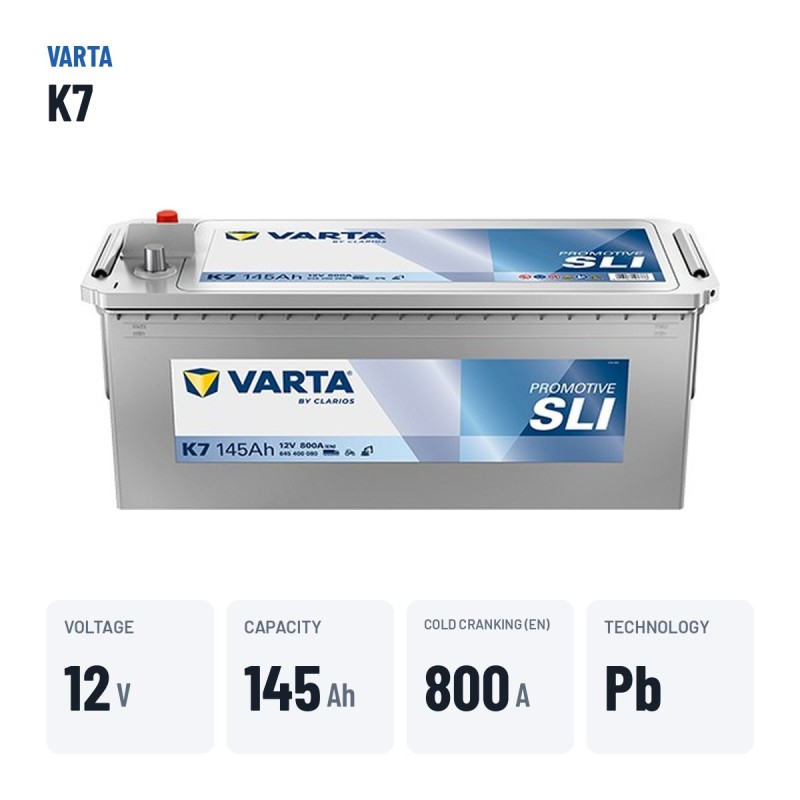 Bateria de camião Varta K7 12V 145Ah 800A | baterias.com