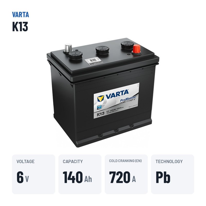 Bateria de camião Varta K13 6V 140Ah 720A – dados principais