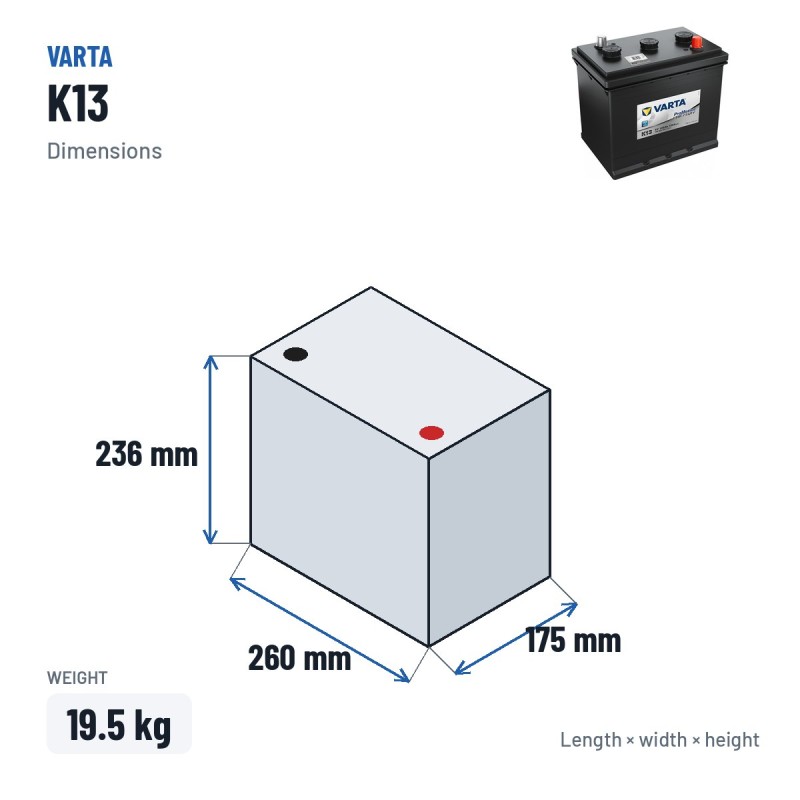 LKW-Batterie Varta K13 6V 140Ah 720A | baterias.com