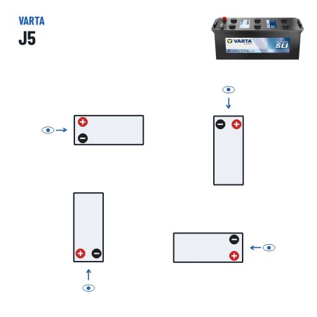 Batería de camión Varta J5 12V 130Ah 680A | baterias.com