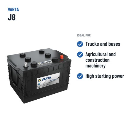 LKW-Batterie Varta J8 12V 135Ah 680A – empfohlene Einsatzbereiche