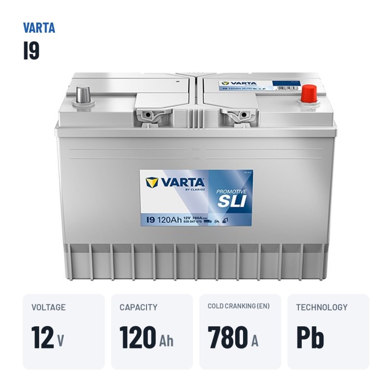 Batterie camion Varta I9 12V 120Ah 780A – caractéristiques clés