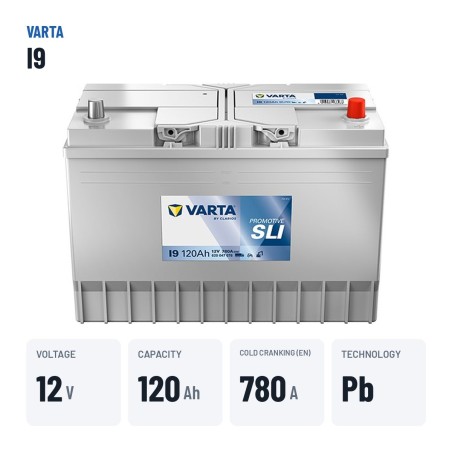 Truck battery Varta I9 12V 120Ah 780A – key specs