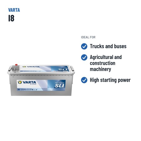 Batería de camión Varta I8 12V 120Ah 680A – usos recomendados
