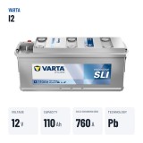 Batteria camion Varta I2 12V 110Ah 760A – dati principali