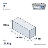Batteria camion Varta I2 12V 110Ah 760A – dimensioni 514 × 175 × 210 mm
