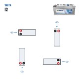 Batteria camion Varta I2 12V 110Ah 760A – polarità (schema 3)