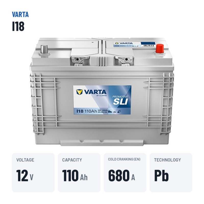Batería de camión Varta I18 12V 110Ah 680A | baterias.com