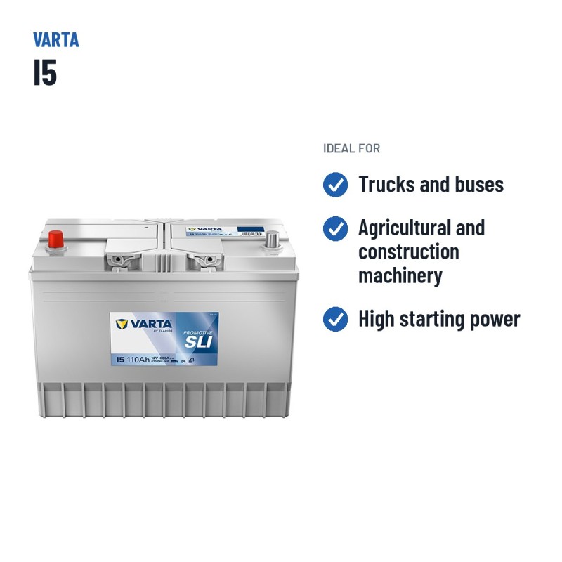 Batteria camion Varta I5 12V 110Ah 680A – usi consigliati