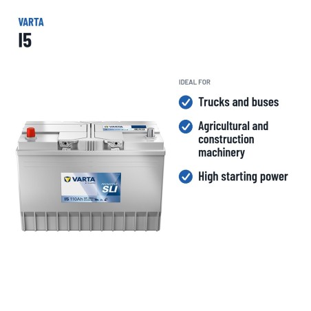 Batteria camion Varta I5 12V 110Ah 680A – usi consigliati