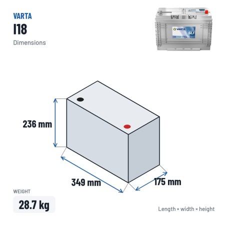 Batería de camión Varta I18 12V 110Ah 680A | baterias.com