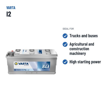Batteria camion Varta I2 12V 110Ah 760A – usi consigliati