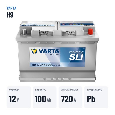 Batería de camión Varta H9 12V 100Ah 720A – datos clave