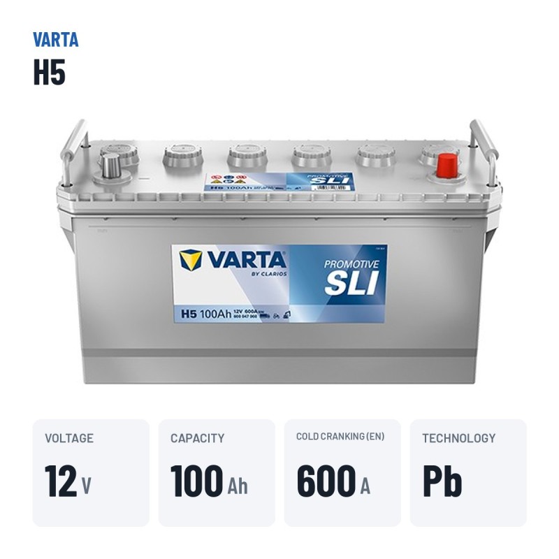 LKW-Batterie Varta H5 12V 100Ah 600A – wichtigste Daten