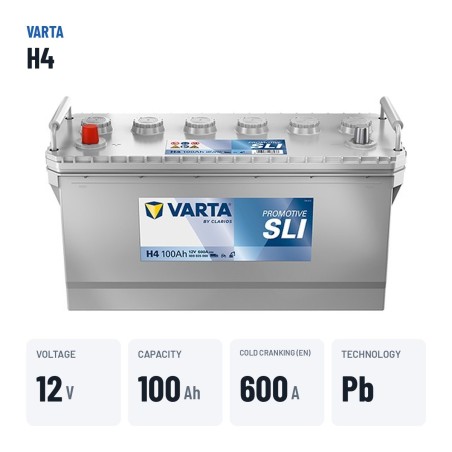 LKW-Batterie Varta H4 12V 100Ah 600A – wichtigste Daten