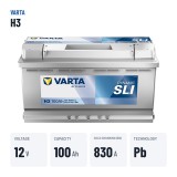 Car battery Varta H3 12V 100Ah 830A | baterias.com