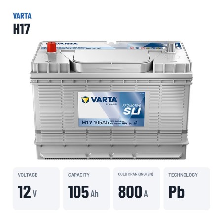Batterie camion Varta H17 12V 105Ah 800A – caractéristiques clés