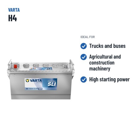 LKW-Batterie Varta H4 12V 100Ah 600A – empfohlene Einsatzbereiche