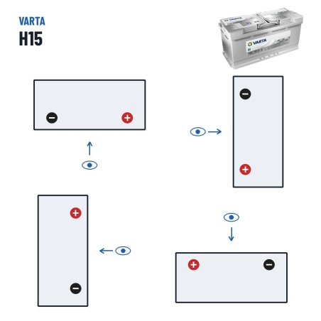 Start-Stop battery Varta H15 12V 105Ah 950A AGM | baterias.com