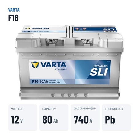 Car battery Varta F16 12V 80Ah 740A | baterias.com
