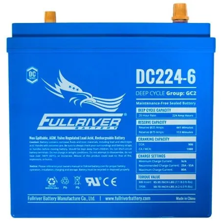 Fullriver DC224-6A. Batterie pour bateau Fullriver 224Ah 6V