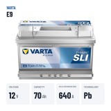 Autobatterie Varta E9 12V 70Ah 640A – wichtigste Daten