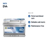Batterie voiture Varta E44 12V 77Ah 780A – utilisations recommandées