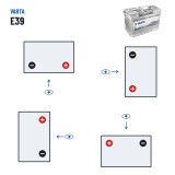 Start-Stop battery Varta E39 12V 70Ah 760A AGM – polarity (layout 0, + right)