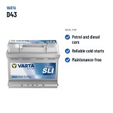Autobatterie Varta D43 12V 60Ah 540A – empfohlene Einsatzbereiche