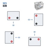 Car battery Varta D39 12V 63Ah 610A | baterias.com