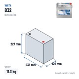 Batteria auto Varta B32 12V 45Ah 330A | baterias.com
