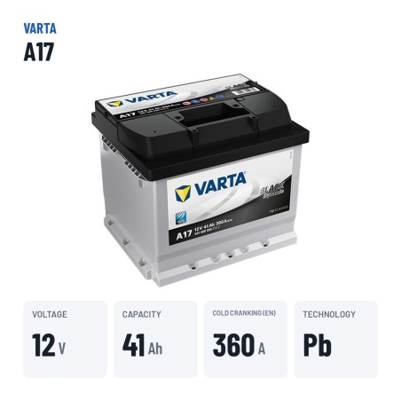 Car battery Varta A17 12V 41Ah 360A – key specs