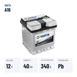 Batteria auto Varta A16 12V 40Ah 340A – dati principali