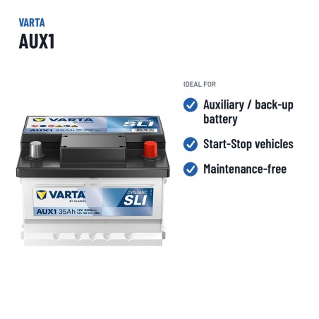 Bateria de carro Varta AUX1 12V 35Ah 520A – utilizações recomendadas