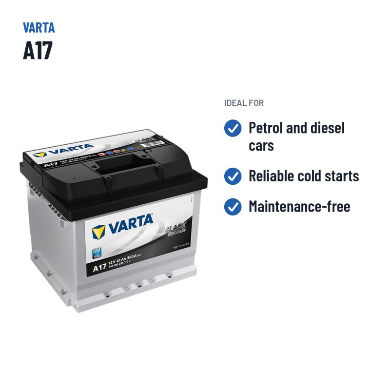 Autobatterie Varta A17 12V 41Ah 360A | baterias.com