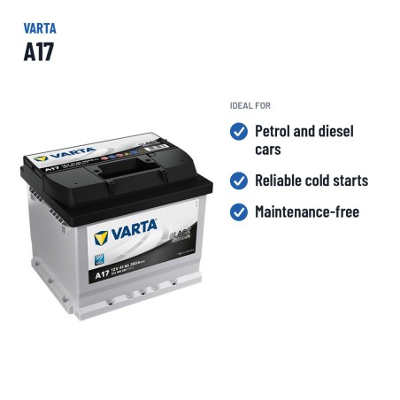 Batería de coche Varta A17 12V 41Ah 360A – usos recomendados