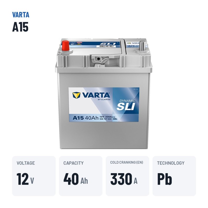 Car battery Varta A15 12V 40Ah 330A – key specs