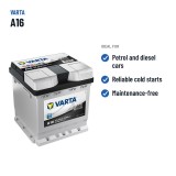 Batterie voiture Varta A16 12V 40Ah 340A | baterias.com