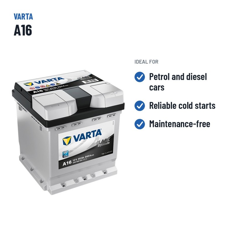 Batteria auto Varta A16 12V 40Ah 340A – usi consigliati